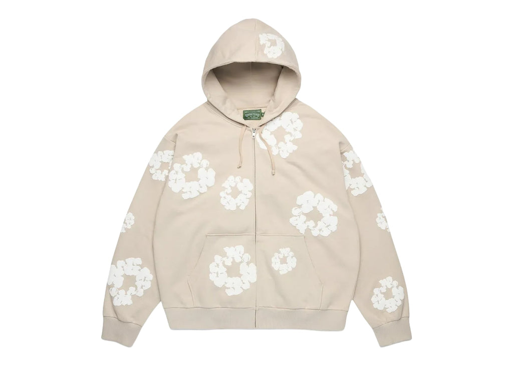 Denim Tears Cotton Wreath Zip Hoodie Cream