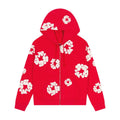 Denim Tears Cotton Wreath Zip Hoodie Red