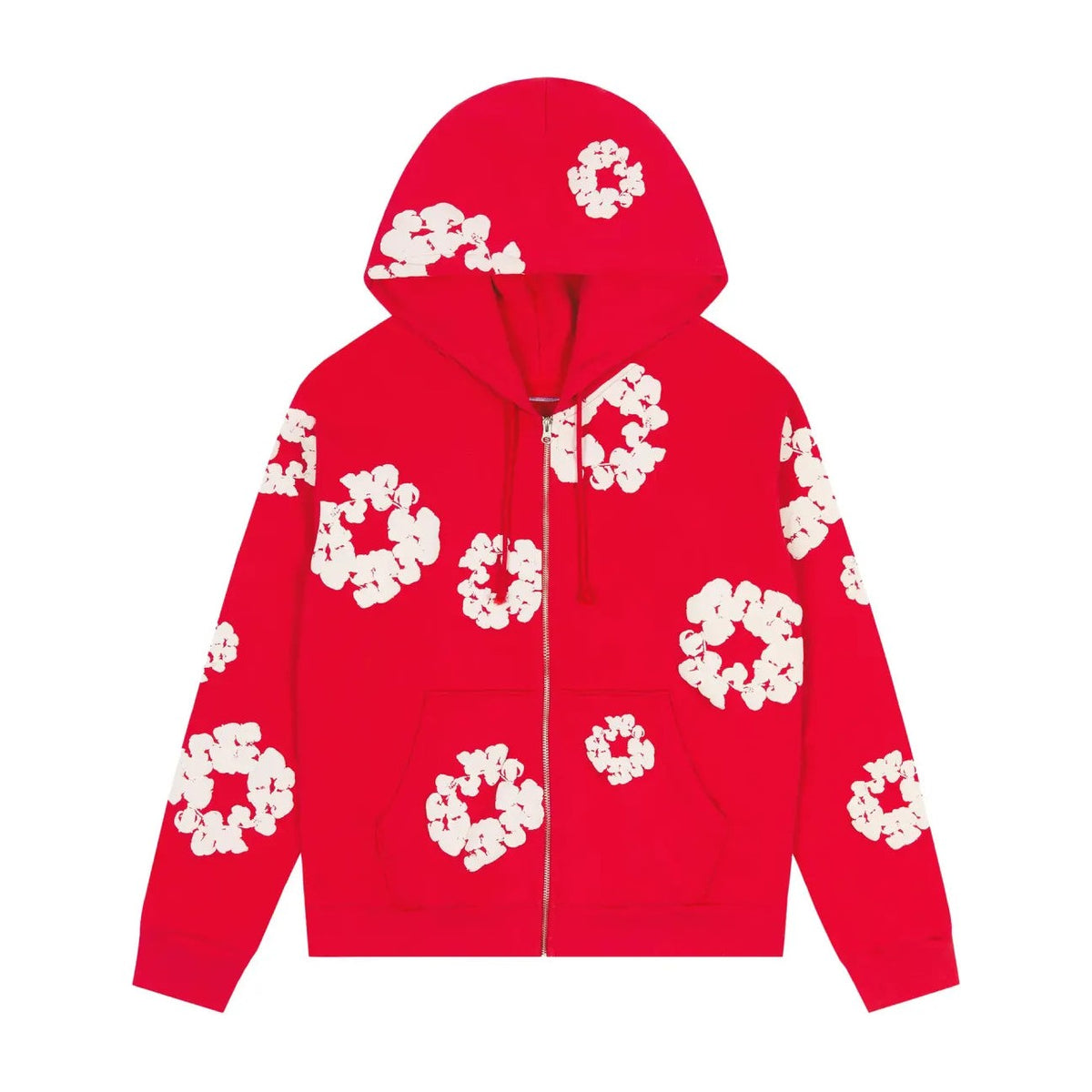Denim Tears Cotton Wreath Zip Hoodie Red