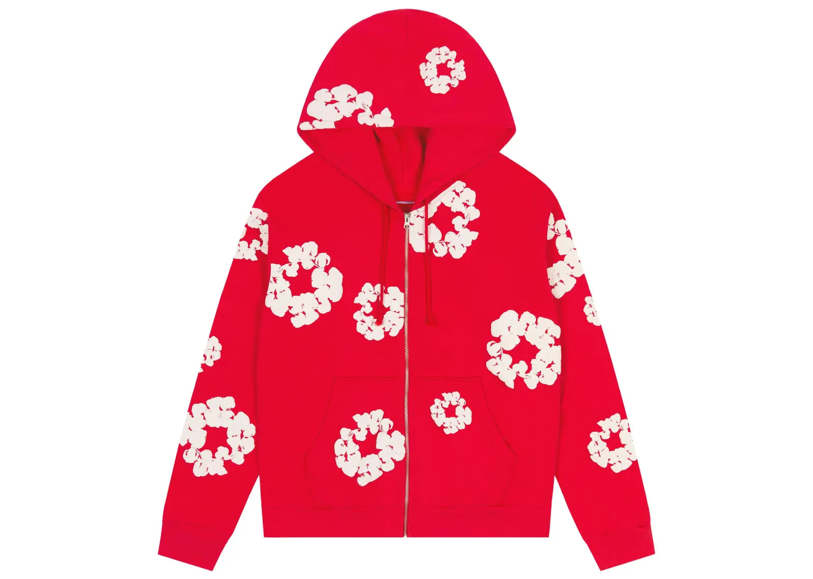 Denim Tears Cotton Wreath Zip Hoodie Red
