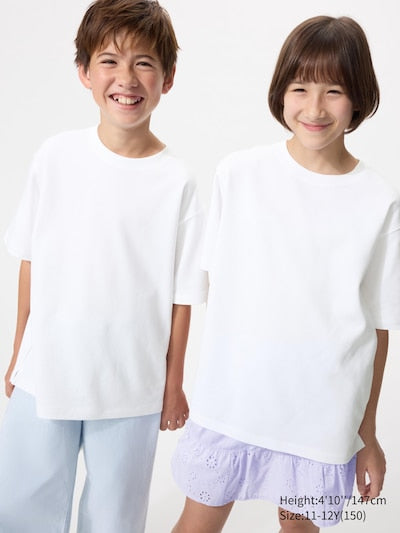 UNIQLO Kids' AIRism Cotton Crew Neck T-Shirt - 00 WHITE