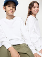 UNIQLO Kids' AIRism Cotton Crew Neck T-Shirt (Long Sleeve) - 00 WHITE