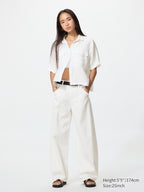 UNIQLO Unisex Baggy Curve Jeans - 00 WHITE