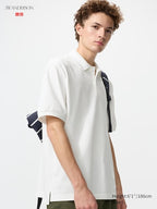 UNIQLO Unisex DRY Piqué Polo Shirt (Patterned) - 00 WHITE