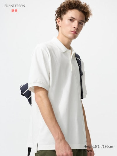 UNIQLO Unisex DRY Piqué Polo Shirt (Patterned) - 00 WHITE