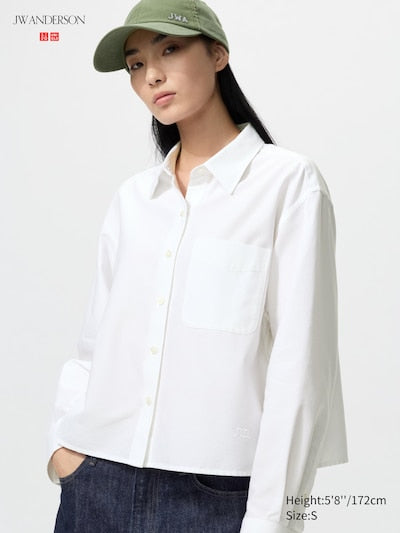 UNIQLO Unisex Oxford Boxy Shirt - 00 WHITE