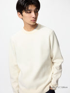UNIQLO Unisex Washable Milano Ribbed Crew Neck Jumper - 01 OFF WHITE