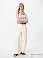 UNIQLO Unisex Jersey Barrel Leg Trousers - 01 OFF WHITE