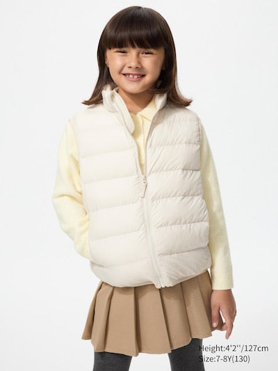 UNIQLO Kids' PUFFERTECH Washable Vest - 01 OFF WHITE