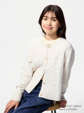 UNIQLO Kids' Soufflé Yarn Cardigan - 01 OFF WHITE