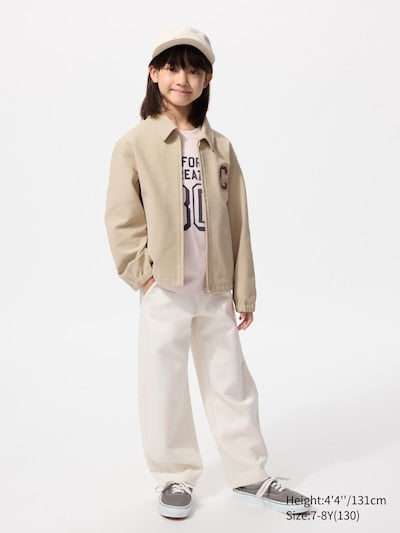 UNIQLO Kids' DRY Sweat Curve Trousers - 01 OFF WHITE