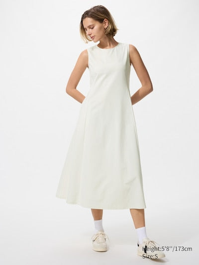 UNIQLO Women's Ultra Stretch AIRism Dress (Sleeveless) - 01 OFF WHITE