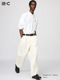 UNIQLO Unisex Barrel Leg Trousers - 01 OFF WHITE