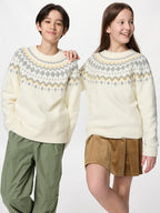 UNIQLO Soufflé Yarn Jumper (Fair Isle) - 01 OFF WHITE
