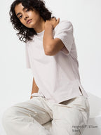UNIQLO Women's AIRism Cotton T-Shirt - 02 LIGHT GREY