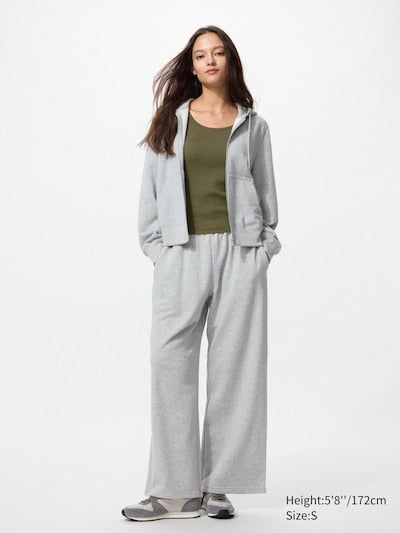 UNIQLO Women's Wide Sweat Trousers - 03 GREY