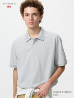 UNIQLO Unisex DRY Piqué Polo Shirt (Patterned) - 03 GREY