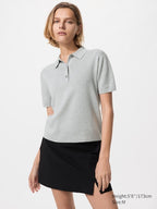 UNIQLO Women's Polo Jumper (Short Sleeve) - 03 GREY