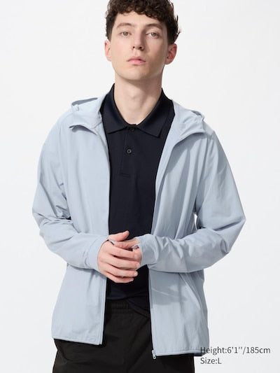 UNIQLO Men's DRY-EX UV Protection Full-Zip Hoodie - 03 GREY