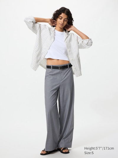 UNIQLO Women's Smart Wide Trousers - 05 GREY