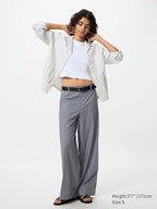UNIQLO Women's Smart Wide Trousers - 05 GREY