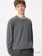 UNIQLO Men's 100% Cashmere Crew Neck Jumper - 07 GREY
