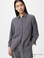 UNIQLO Women's Rayon Blouse - 07 GREY