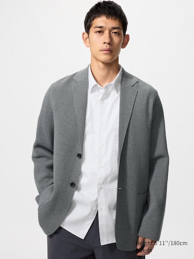 UNIQLO Men's Milano Ribbed Jacket - 07 GREY