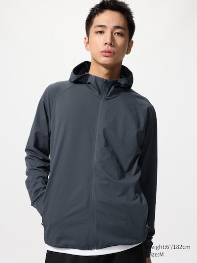 UNIQLO Men's DRY-EX UV Protection Full-Zip Hoodie - 07 GREY