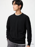 UNIQLO Men's 100% Merino Crew Neck Jumper - 09 BLACK
