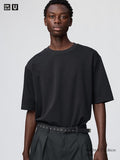 UNIQLO Unisex AIRism Cotton Oversized Crew Neck T-Shirt - 09 BLACK