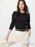 UNIQLO Unisex Soft Ribbed T-Shirt (Long Sleeve) - 09 BLACK