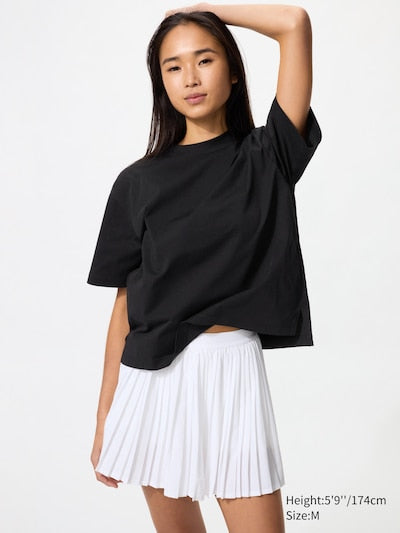 UNIQLO Women's AIRism Cotton T-Shirt - 09 BLACK