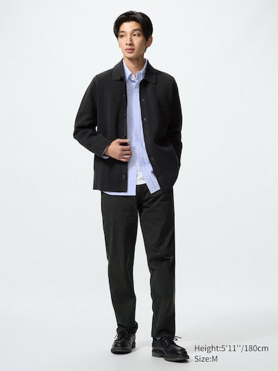 UNIQLO Men's Ultra Stretch Active Tapered Trousers - 09 BLACK