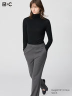 UNIQLO Women's HEATTECH Extra Warm Cashmere Blend Turtleneck T-Shirt - 09 BLACK