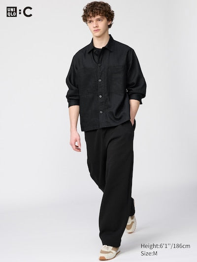 UNIQLO Unisex Sweat Wide Trousers - 09 BLACK