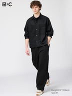 UNIQLO Unisex Sweat Wide Trousers - 09 BLACK