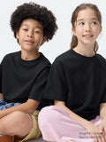 UNIQLO Kids' AIRism Cotton Crew Neck T-Shirt - 09 BLACK