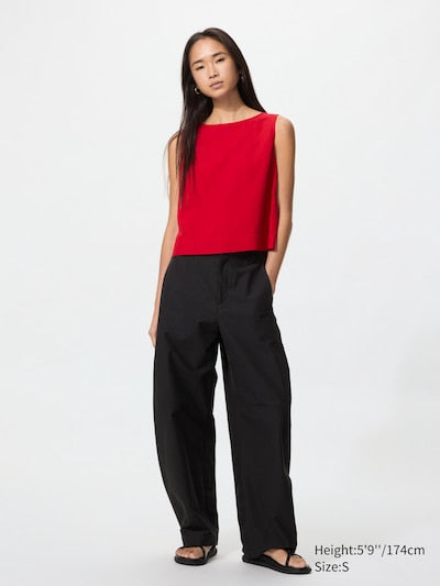 UNIQLO Unisex Jersey Barrel Leg Trousers - 09 BLACK
