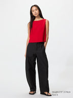 UNIQLO Unisex Jersey Barrel Leg Trousers - 09 BLACK