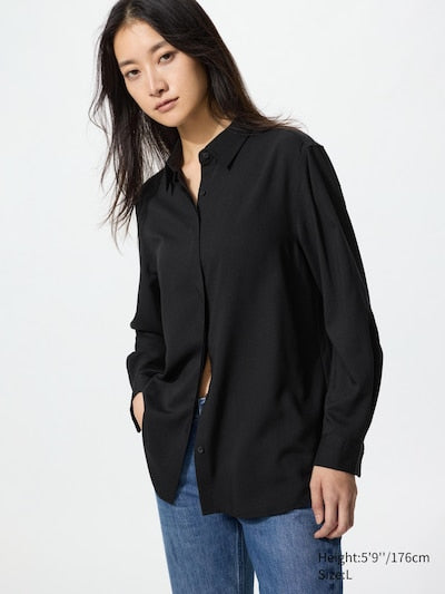 UNIQLO Women's Rayon Blouse - 09 BLACK