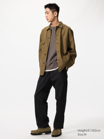 UNIQLO Unisex Stretch Easy Ankle Trousers - 09 BLACK