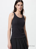 UNIQLO Women's Racer Back Bra Top (Ribbed) - 09 BLACK