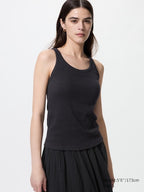 UNIQLO Women's Racer Back Bra Top (Ribbed) - 09 BLACK