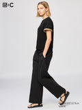 UNIQLO Unisex Sweat Straight Trousers - 09 BLACK
