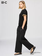 UNIQLO Unisex Sweat Straight Trousers - 09 BLACK
