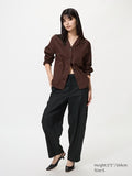 UNIQLO Women's Linen Cotton Tapered Trousers - 09 BLACK