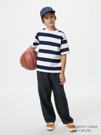 UNIQLO Kids' Linen Blend Wide Trousers - 09 BLACK