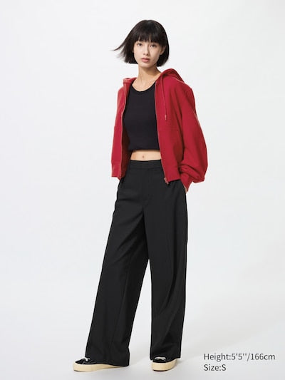 UNIQLO Women's Smart Wide Trousers - 09 BLACK