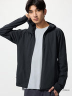 UNIQLO Men's DRY-EX UV Protection Full-Zip Hoodie - 09 BLACK